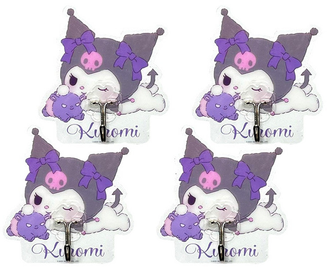 Sanrio 三麗鷗 酷洛米無痕掛勾 SKU3055 98 x 93 x 20mm, 休息時間 紫色, 4個