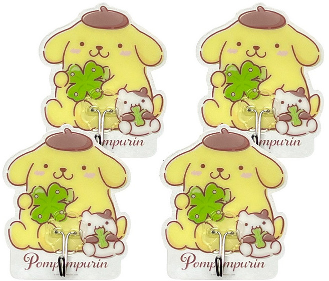Sanrio 三麗鷗 布丁狗無痕掛勾 SPN3016 97 x 81 x 20mm, 小幸運 多色, 4個