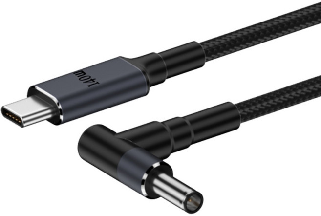 Kamera 佳美能 Type-C公轉DC公 PD誘騙線 140W 20V 7A 4530彎頭黑口 ASUS筆電適用 1.8m, 1條