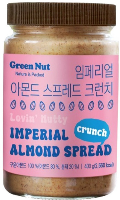 그린너트 대용량 임페리얼 아몬드 스프레드 크런치, 1개, 400g
