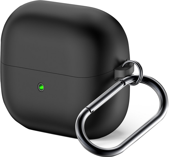 케이맥스 페블 케이스 + 카라비너 + 실리콘 줄 세트, 버즈3/버즈3프로/버즈3FE, 블랙, 1세트