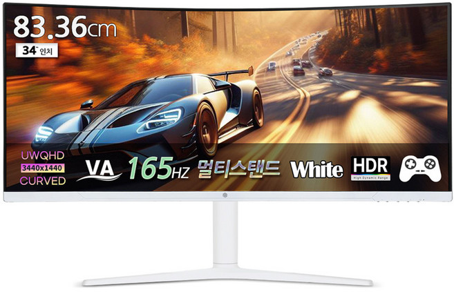 픽셀아트 WQHD 165Hz 울트라와이드 모니터 화이트, 83.36cm, PAQ3416W(일반)