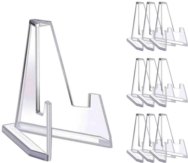 담다원 미니 아크릴 삼각 거치대, 투명, 10개