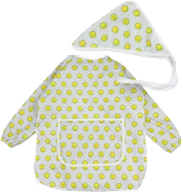 베베슈에뜨 아동용 패턴 긴팔 미술가운 + 두건 세트