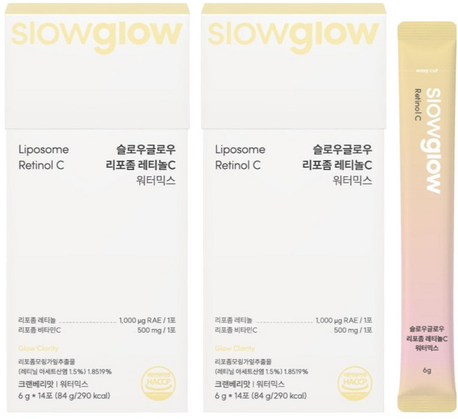 슬로우글로우 리포좀 레티놀C 워터믹스, 14회분, 2개