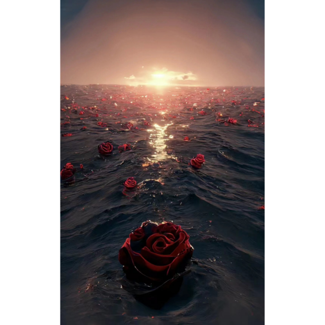 스모글 인테리어 큐빅 보석십자수 붉은장미, 혼합색상, 1개