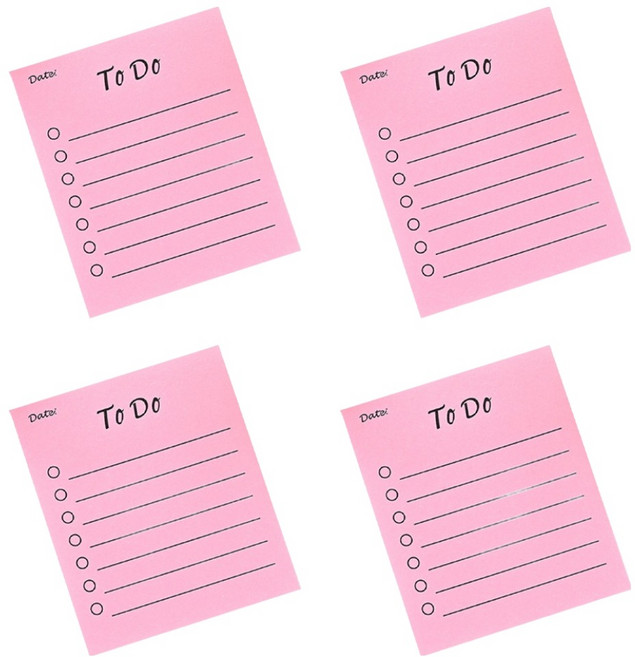 알로데 투두리스트 메모지 7.5 x 9 cm, 핑크, 4개, 50매