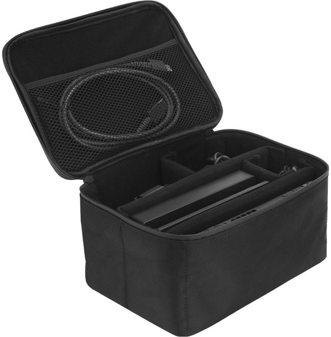 스페이스쉴드 닌텐도 스위치 2 호환 올인원 캐링 손잡이 파티션 패브릭 수납 가방, 블랙, 1개