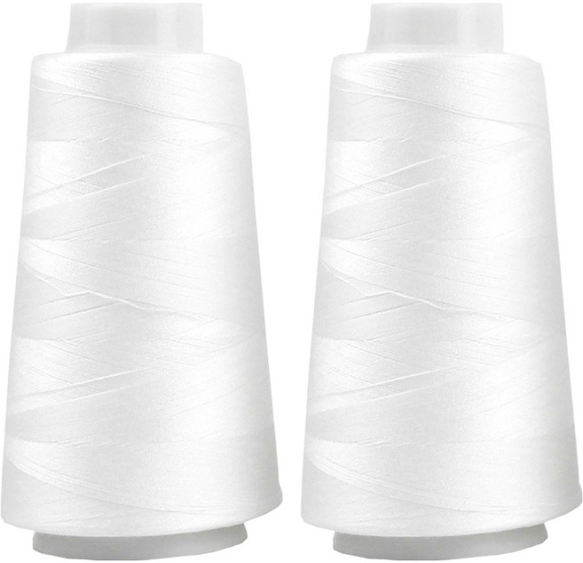 유니크 프리미엄 OWL 코아사 45수 2합 실, 1 화이트, 2개