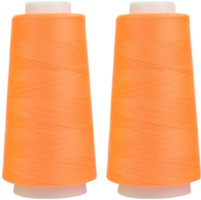 유니크 프리미엄 OWL 코아사 45수 2합 실, 44 네온오렌지, 2개