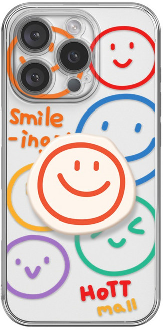 핫티몰 베이지 스마일링 스마트톡 휴대폰 케이스