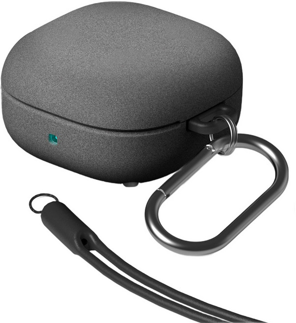 케이맥스 페블 케이스+ 카라비너 + 실리콘 목걸이줄 세트, 갤럭시 버즈2프로, 버즈2, 버즈프로, 버즈라이브, 샌드, 1개