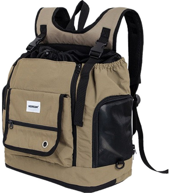 레드퍼피 반려동물 코슨 앞가방, 다크베이지, 1개