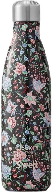 S'well 美國運動時尚不鏽鋼保冷 保溫瓶 Liberty Fabrics S'well Junya17oz, 1個, 500ml, 黑底碎花