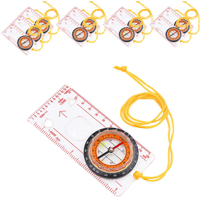 上手家居 8合1多功能帶尺指北針 + 掛繩, 透明色, 10組