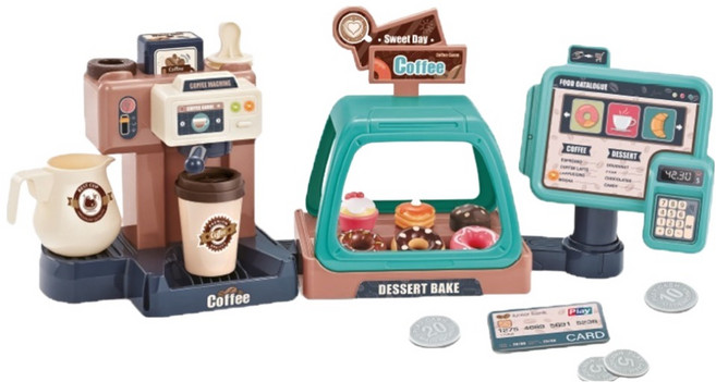 지아청 하늘썬별 커피 전문점 도넛 마트 계산대 놀이 jiach66894, 그린, 1개