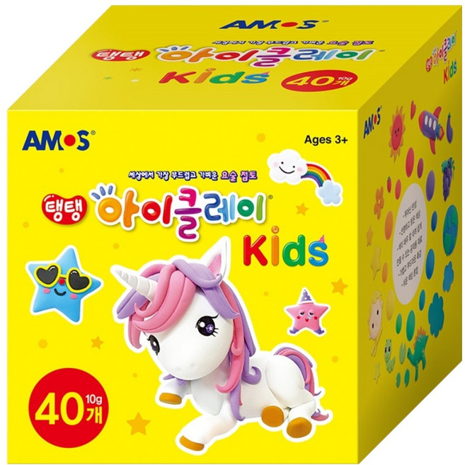 AMOS 阿摩司 iClay Kids 3 兒童黏土 40個, 400g, 1盒, 多色