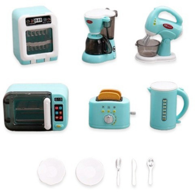 PDS홈데코 주방 베이킹 미니어처 세트 실내 장식 데코 소품 세트 175 x 135 x 60 mm, 스카이블루, 1세트