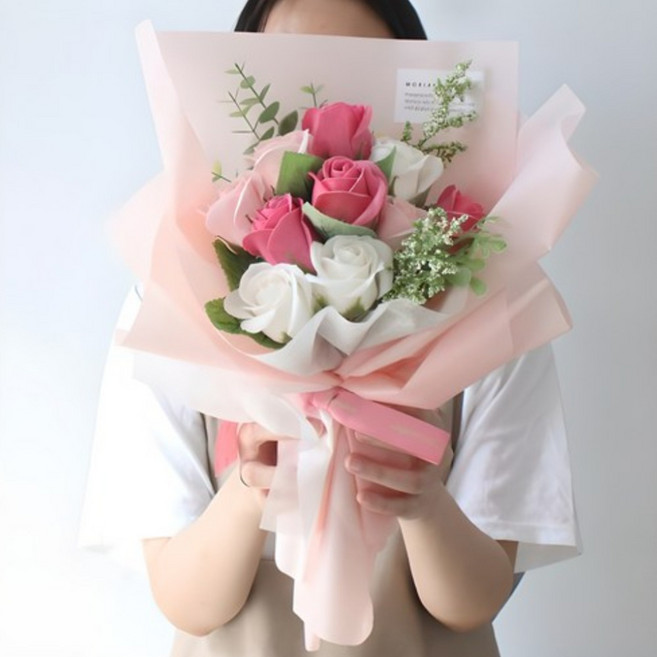 MORIANN Tiffany 人造玫瑰香皂花束 小, 1組, 粉色