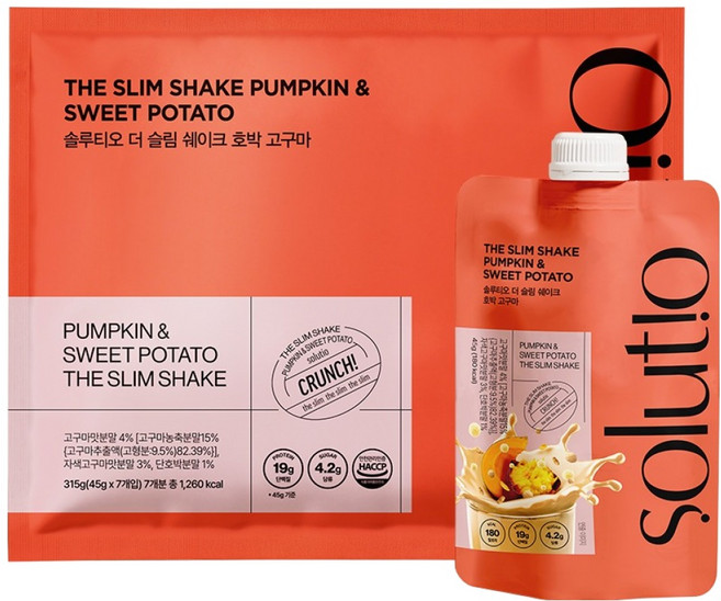 솔루티오 더 슬림 쉐이크 호박고구마 7p, 315g, 1개
