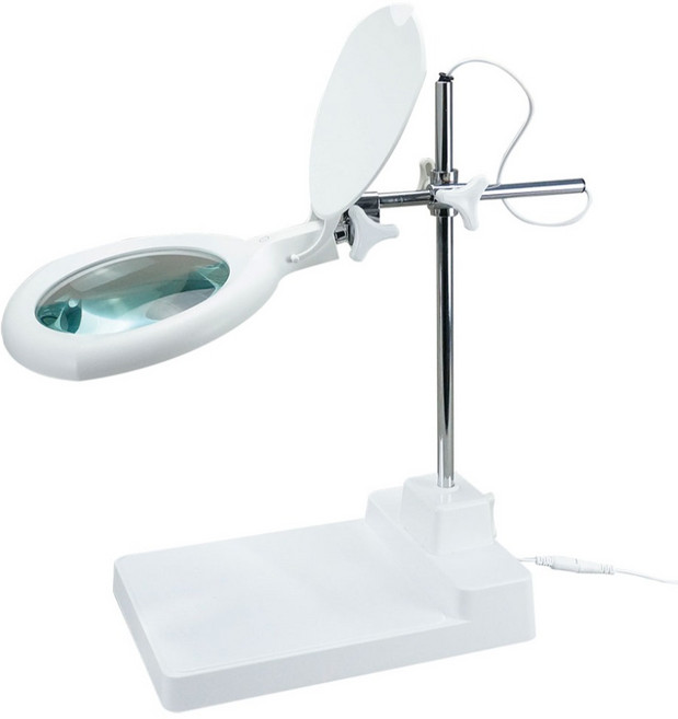 Octopus 章魚牌 LED檯燈工作放大鏡 5倍 8W 觸控調光 206770, 1個, 白色