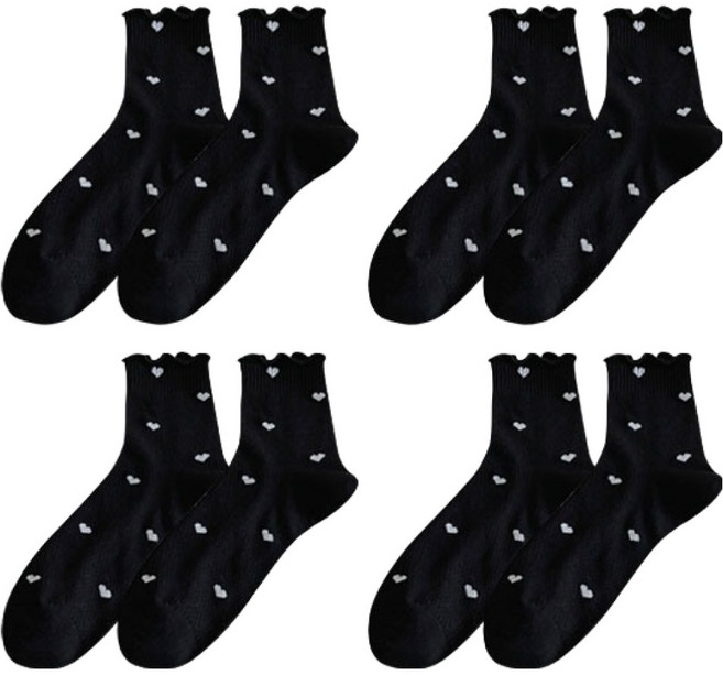 소니오 여성용 미니 하트 양말 4켤레 세트