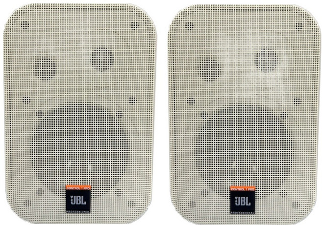 제이비엘 매장용 카페 벽걸이 업소 스피커 2p + 브라켓 2p 세트, Control 1 pro, 화이트