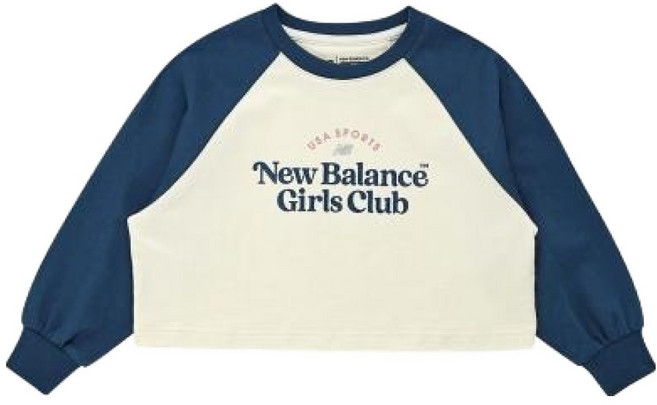 뉴발란스키즈 아동용 NBgC 라글란 크롭 스웻셔츠