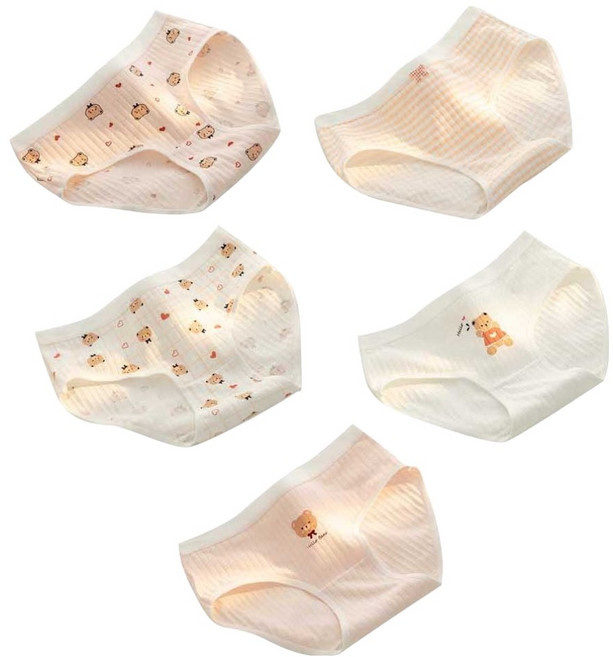 아이뿜 여아용 헬로베어 학생 삼각 팬티 5종 세트 W01