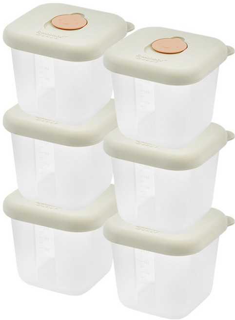 글라스락 베이비 큰용량 실리콘 이유식 용기, 280ml, cozy milk, 6개