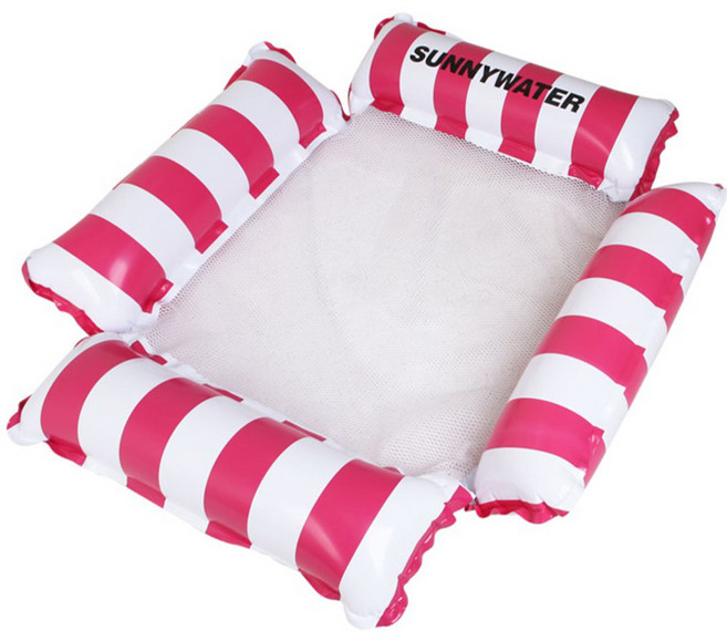 써니워터 플로팅 스트라이프 해먹튜브, 1개, 핑크