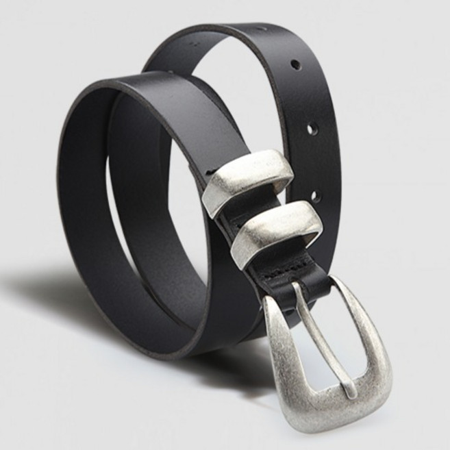 VONIN 이태리소가죽 25미리 와이드 라운딩 벨트 NT060BK