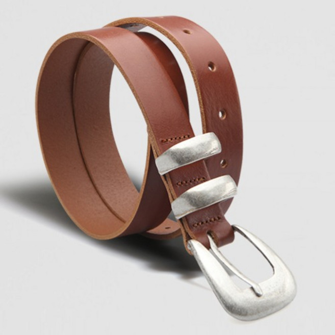 VONIN 이태리소가죽 25미리 와이드 라운딩 벨트 NT062TBR