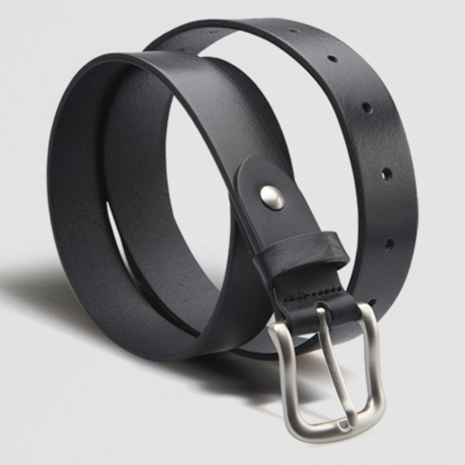 VONIN 이태리소가죽 30미리 베이직 라운딩 버클 벨트 NT063BK