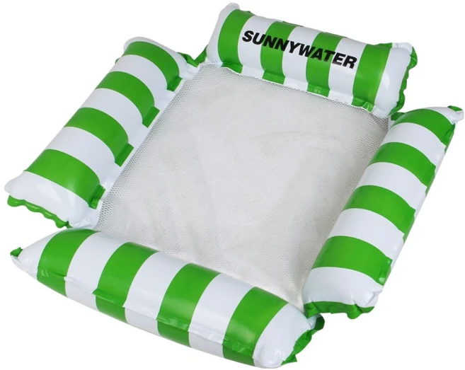써니워터 플로팅 스트라이프 해먹튜브, 1개, 그린 - 쿠팡