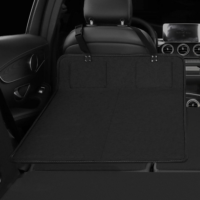 크로니클 차량용 뒷좌석 평탄화 캠핑 접이식 수납 매트 2포인트 L, 블랙, 컨텐츠 참조