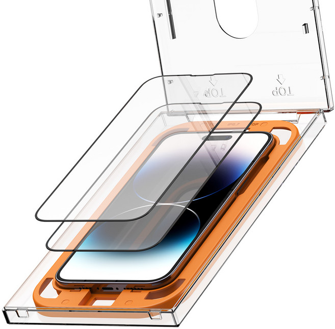 KMAX Perfect Guide Zero Dust 全覆蓋鋼化玻璃保護貼 2片組, 1套