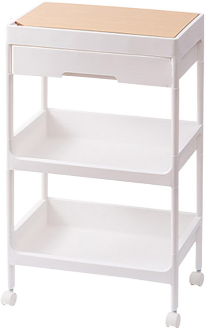 小麥購物 木質收納推車 抽屜款 L717, 3層, 白色