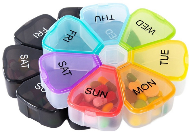 유앤유 휴대용 일주일 스마트 알약 케이스 혼합색상, 2개