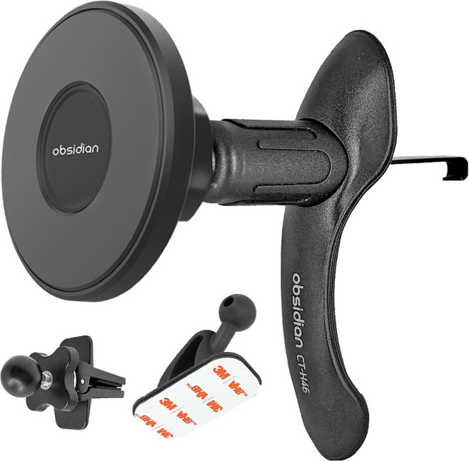 옵시디언 차량용 만능 송풍구 핸드폰 맥 자석거치대, 1개, 블랙