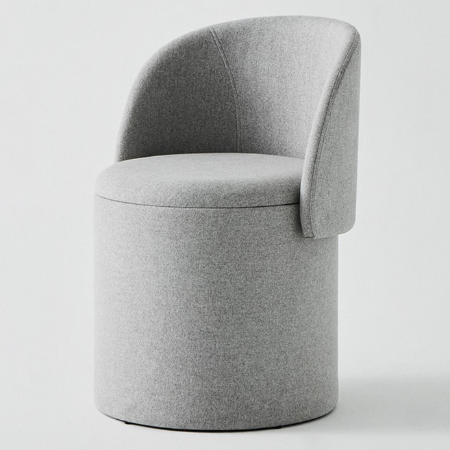 한샘 폴딩 백레스트 수납스툴 화장대 의자, 포그그레이, 1개