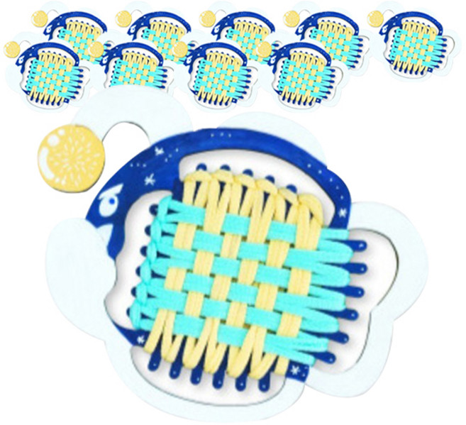 오렌지e몰 양말목공예 여름바다동물 위빙받침대 만들기세트 초롱아귀, 혼합색상, 10세트