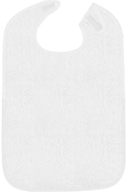 엠지스픽 부드러운 테리면 벨크로 조절 성인용 턱받이, 화이트, 1개