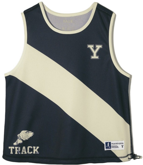 예일 여성용 메쉬 러닝 크롭 슬리브리스