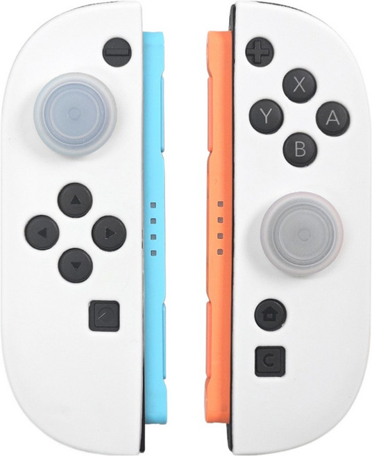 스페이스쉴드 닌텐도 스위치 2 호환 베이직 조이콘 2 보호 실리콘 스틱 캡 & 스틱 커버 KIT, 화이트, 1개
