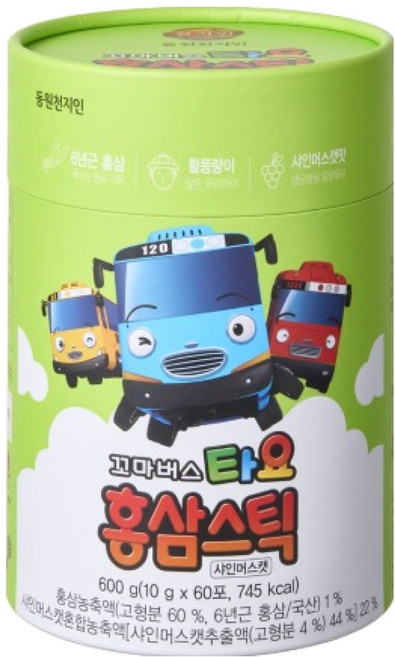 천지인 꼬마버스타요 홍삼스틱 샤인머스캣, 60회분, 1개