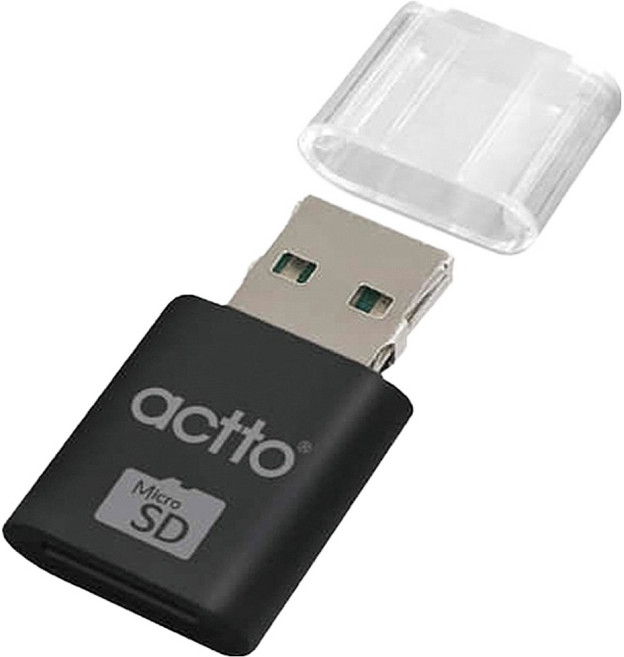 엑토 마이크로SD T플래시 메모리 블랙박스 카드리더기, CRD-35, 블랙, 1개