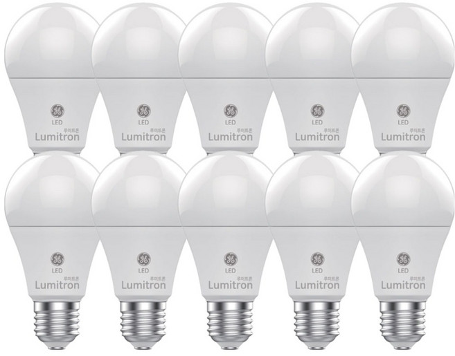 루미트론 GE 알뜰 LED 전구 10W E26, 주광색, 10개
