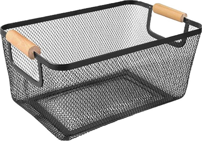 마켓피오 홈 철제 손잡이 다용도 수납 바스켓 M, 타입1, 1개