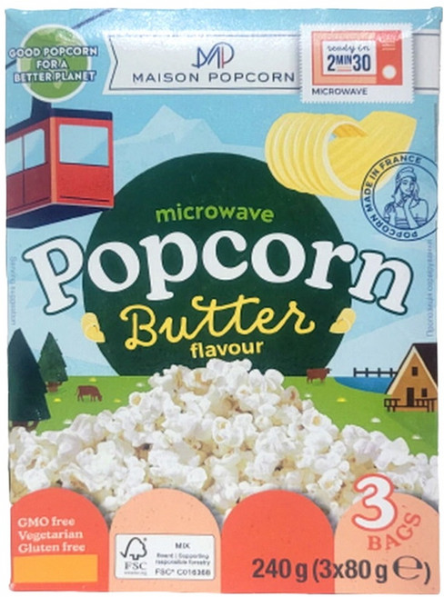 메종팝콘 메종 전자렌지용 버터맛 팝콘, 1개, 240g